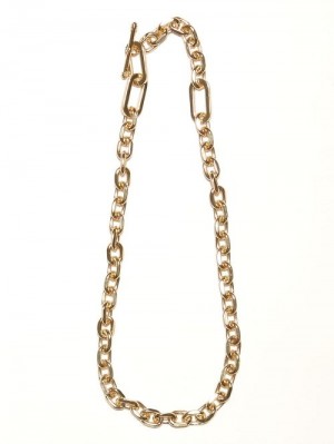Guess 14K Gold-Plated Single Chain Toggle Necklace Goud | GUESS-SN30260