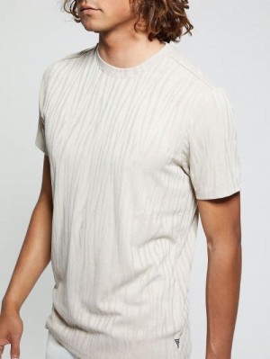 Guess Abstract Granada Jacquard Tee Beige | GUESS-SN30624