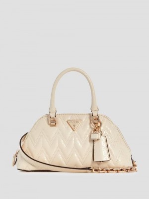 Guess Adelard Dome Satchel Wit | GUESS-SN29257