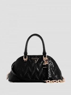 Guess Adelard Dome Satchel Zwart | GUESS-SN29261