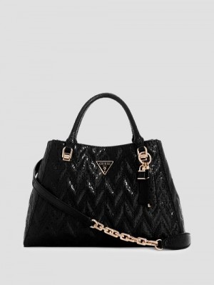 Guess Adelard Girlfriend Satchel Zwart | GUESS-SN28842