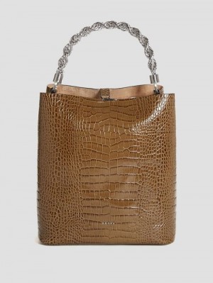 Guess Aida Croc Hobo Bag Groen | GUESS-SN29377