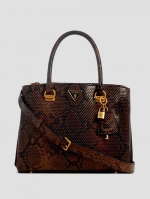 Guess Ales Girlfriend Satchel Bruin | GUESS-SN28774