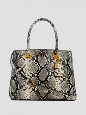 Guess Ales Girlfriend Satchel Zwart Wit | GUESS-SN29228