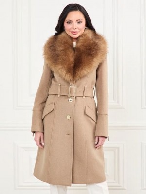 Guess Alice Wool-Blend Coat Bruin | GUESS-SN28030