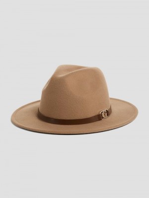 Guess Amera Fedora Hat Beige | GUESS-SN30176