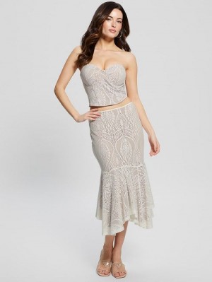 Guess Amera Lace Skirt Wit | GUESS-SN28133