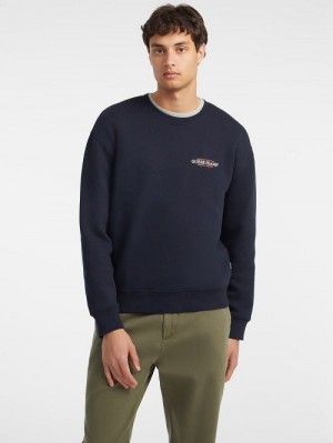 Guess American Tradition Crewneck Sweatshirt Blauw | GUESS-SN31501