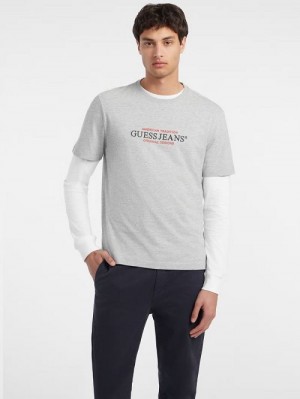 Guess American Tradition Tee Grijs | GUESS-SN30507