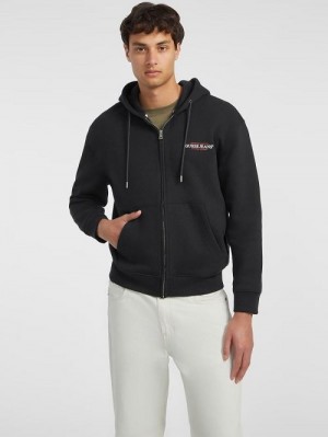 Guess American Tradition Zip-Up Hoodie Zwart | GUESS-SN31522