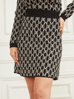 Guess Angelina Jacquard Skirt Zwart | GUESS-SN28139