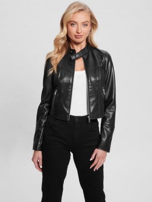 Guess Anita Moto Jacket Zwart | GUESS-SN28056