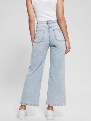 Guess Ankle Wide-Leg Jeans Blauw | GUESS-SN26653