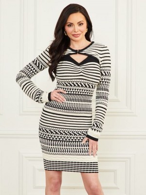 Guess Arianna Stitched Sweater Set Zwart | GUESS-SN26834