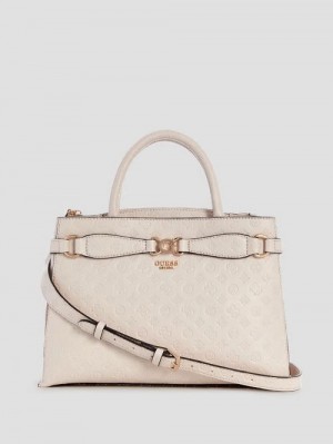 Guess Arlena Girlfriend Satchel Beige | GUESS-SN28899