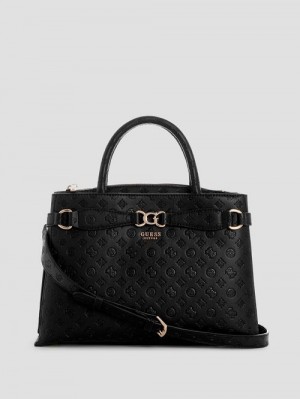 Guess Arlena Girlfriend Satchel Zwart | GUESS-SN28712