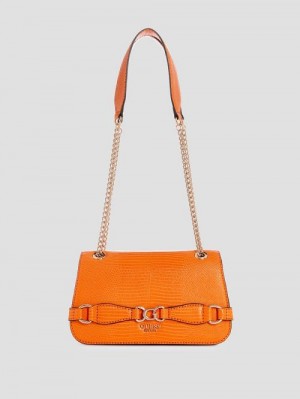 Guess Arlena Lizard Convertible Crossbody Oranje | GUESS-SN28910