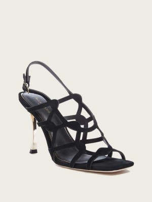 Guess Ashley Suede Sandal Zwart | GUESS-SN29768