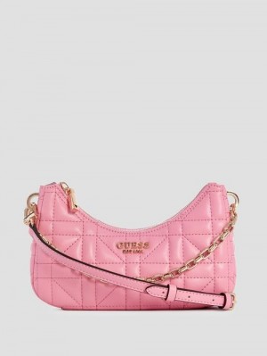 Guess Assia Quilted Mini Crossbody Roze | GUESS-SN29150