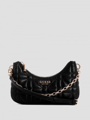 Guess Assia Quilted Mini Crossbody Zwart | GUESS-SN28996