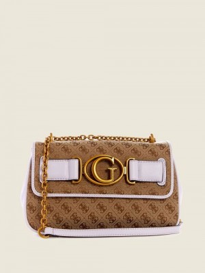 Guess Aviana Convertible Crossbody Paars | GUESS-SN28724