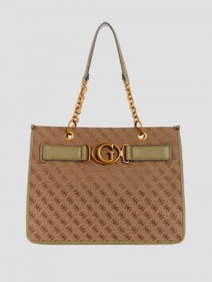 Guess Aviana Tote Zwart Wit | GUESS-SN29357
