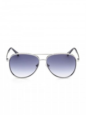Guess Aviator Sunglasses Zilver | GUESS-SN31805