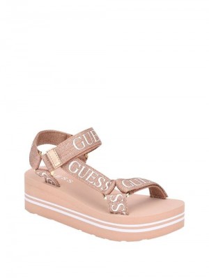 Guess Avin Platform Sport Sandals Roze | GUESS-SN29602