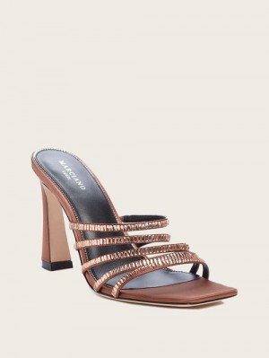 Guess Baguette Rhinestone Mule Bruin | GUESS-SN29733