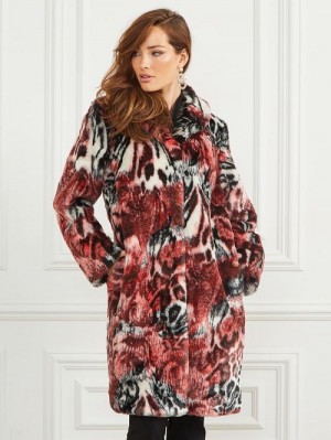 Guess Belle Faux-Fur Coat Multi | GUESS-SN27862