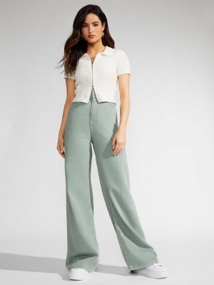 Guess Bellflower Flare Jeans Groen | GUESS-SN26511