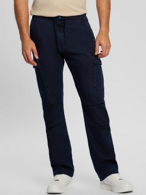 Guess Bellmont Canvas Cargo Pants Blauw | GUESS-SN31396