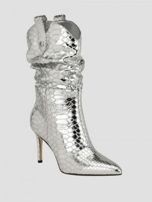 Guess Benisa Western Slouch Booties Zilver | GUESS-SN29924