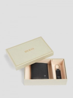 Guess Bifold Wallet and Keyring Box Set Zwart | GUESS-SN31710