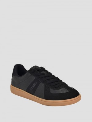 Guess Bishan Faux-Leather Sneakers Zwart | GUESS-SN31881