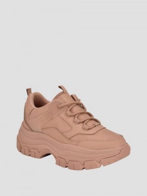 Guess Bisun Signature Peony Sneakers Beige | GUESS-SN29510