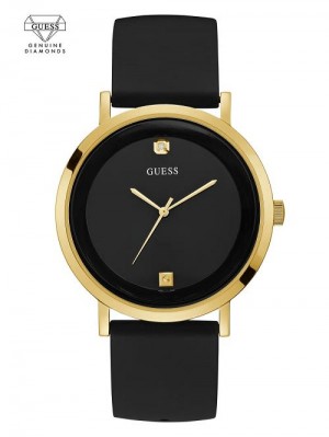 Guess Black and Gold-Tone Analog Watch Zwart | GUESS-SN31672