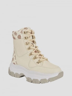 Guess Bliza Lace-Up Sneaker Booties Wit | GUESS-SN29952