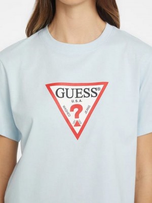 Guess Boxy Iconic Tee Blauw | GUESS-SN27127