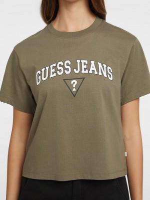Guess Boxy Logo Tee Groen | GUESS-SN27177