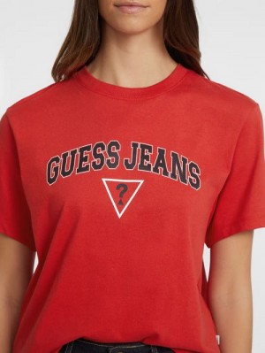 Guess Boxy Logo Tee Rood | GUESS-SN27450