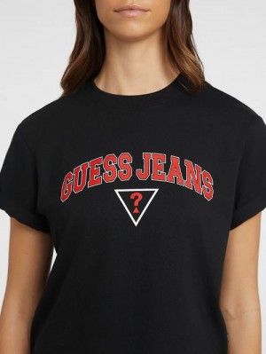 Guess Boxy Logo Tee Zwart | GUESS-SN27217