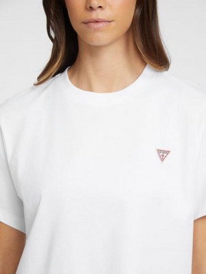 Guess Boxy Mini Triangle Tee Wit | GUESS-SN27068