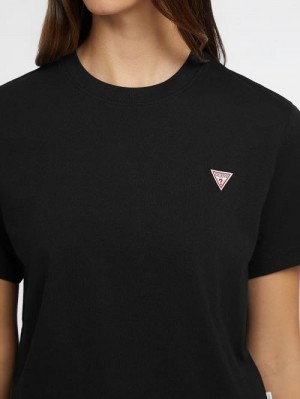 Guess Boxy Mini Triangle Tee Zwart | GUESS-SN27317