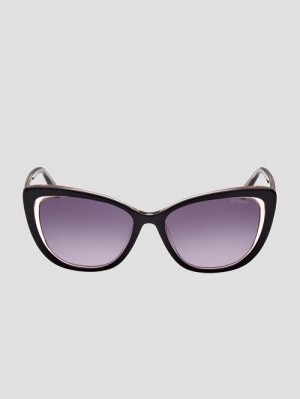 Guess Breast Cancer Awareness Cat Eye Sunglasses Zwart | GUESS-SN30063