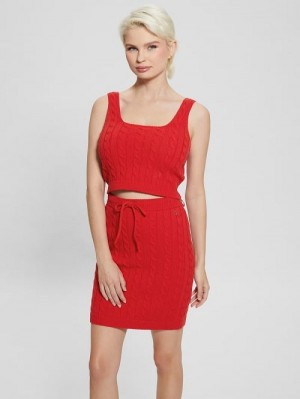 Guess Cable-Knit Ally Tank Rood | GUESS-SN27407