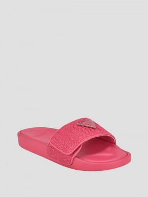 Guess Callena Pool Slides Roze | GUESS-SN29699