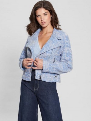 Guess Carolina Moto Jacket Blauw | GUESS-SN27873