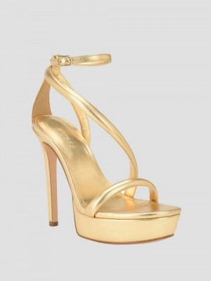 Guess Casilda Strappy Stiletto Heels Goud | GUESS-SN29780