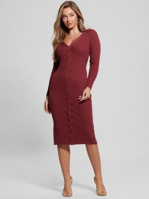 Guess Celia Sequin Sweater Dress Rood | GUESS-SN26860